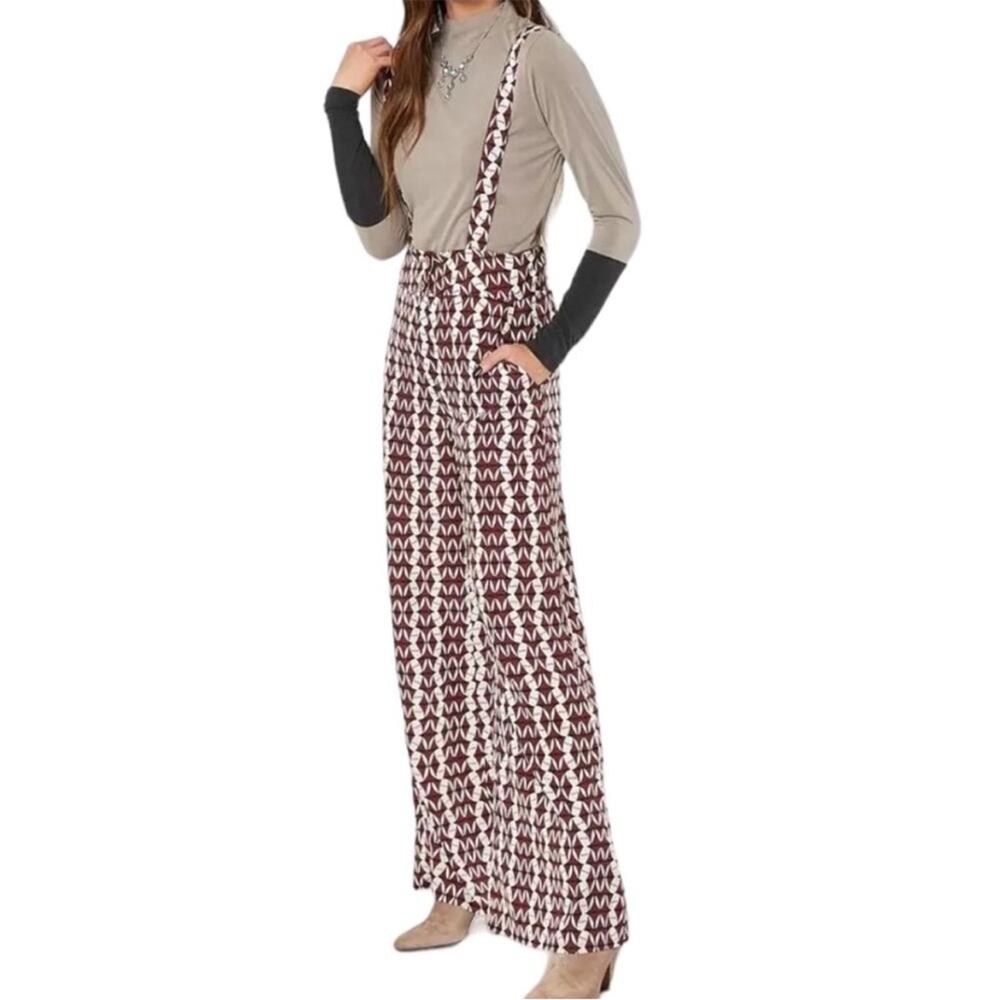 Gimmicks By Buckle Women’s Wide Leg Woven Overalls Size Small Hipster Boho - Picture 8 of 13
